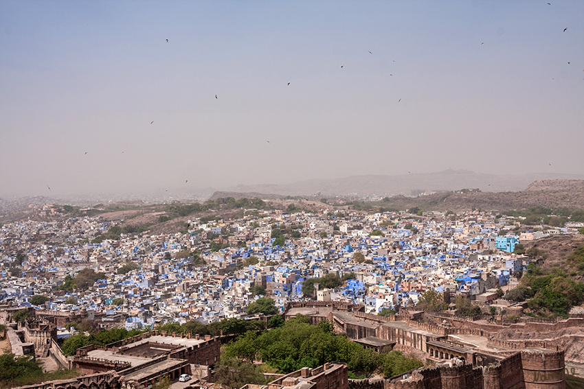 Jodhpur - Die blaue Stadt
einst die Hauptstadt der historischen Region Marwar, liegt am Rand der Wüste Thar in Rajasthan.
Jodhpur wird auch die "Blaue Stadt" genannt. Ursprünglich war die Farbe ein Kennzeichen der Häuser von Brahmanen, heute wurde diese Tradition auch von Angehörigen anderer Kasten übernommen, angeblich weil die blaue Farbe vor Mücken schützt.
laut wikivoyage
Schlüsselwörter: Indien, Jodhpur, Blaue Stadt