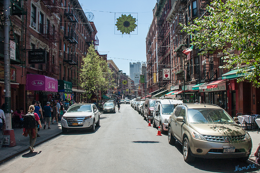 New York Stadtimpressionen - Little Italy
Im 19. Jahrhundert lebten in Little Italy noch 40.000 Einwanderer, hauptsächlich aus Süditalien, wo besonders große Armut herrschte. Heute sind es nur mehr 5.000 Italiener. 
Das ganze Jahr über kann man die Old St. Patrick's Cathedral und das Police Building von Little Italy besuchen. Besonders sehenswert sind für die meisten Urlauber auch die typisch italienischen Restaurants an jeder Straßenecke.
laut newyork.sehenswuerdigkeiten-online.de
Schlüsselwörter: Amerika, New York, Little Italy