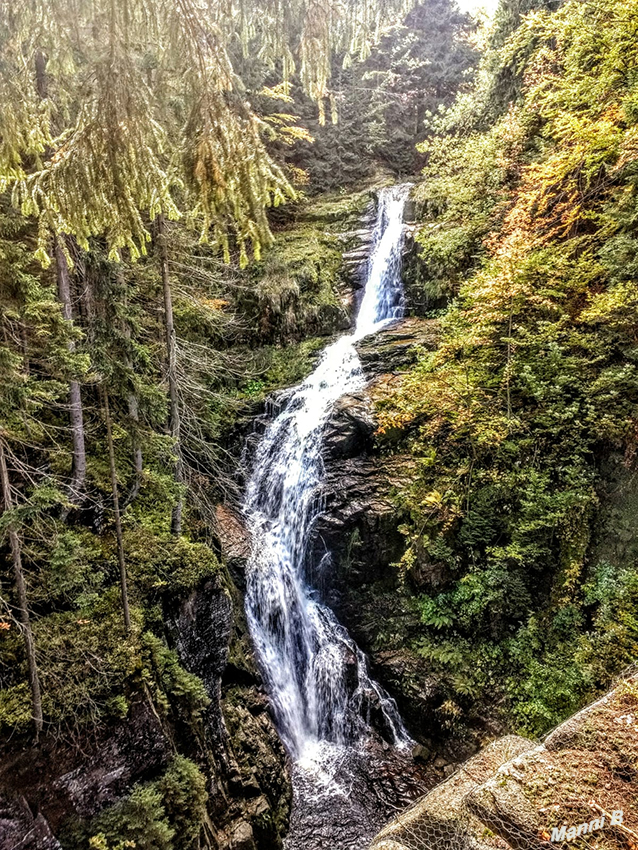 Bei Szklarska Poręba
Der Zackelfall ist der höchste Wasserfall in den polnischen Sudeten bei Szklarska Poręba. Die Zackel, ein Nebenfluss des Zacken, entspringt in einer Höhe von 1260 m über Normalnull auf der Wiesenenklave Hala Szrenicka zwischen den Nordhängen von Wasserkoppe und Reifträger. laut Wikipedia
Schlüsselwörter: Polen