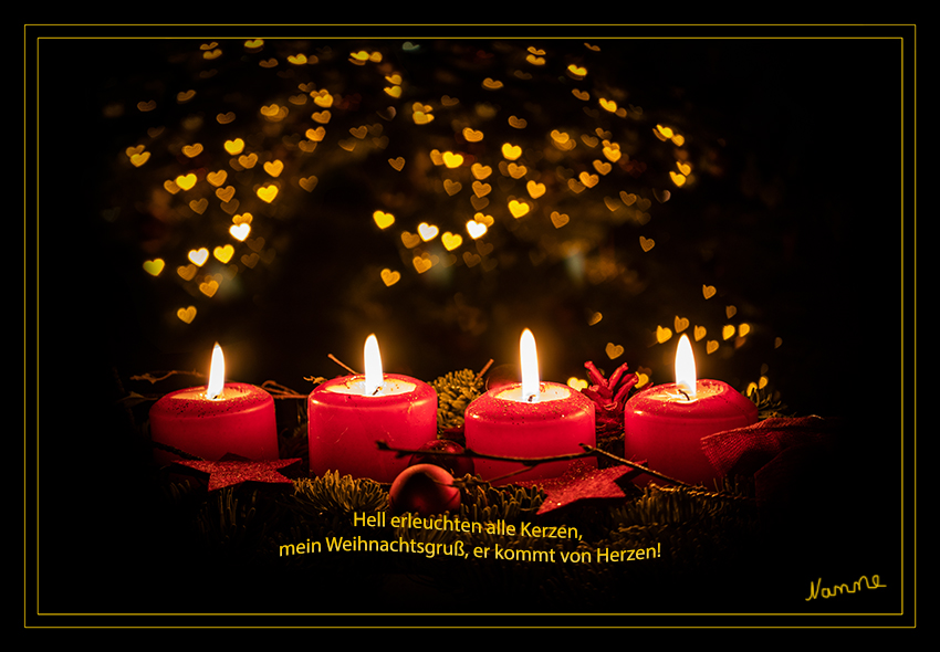Liebe Grüße
Schlüsselwörter: Adventskranz; Kerzen