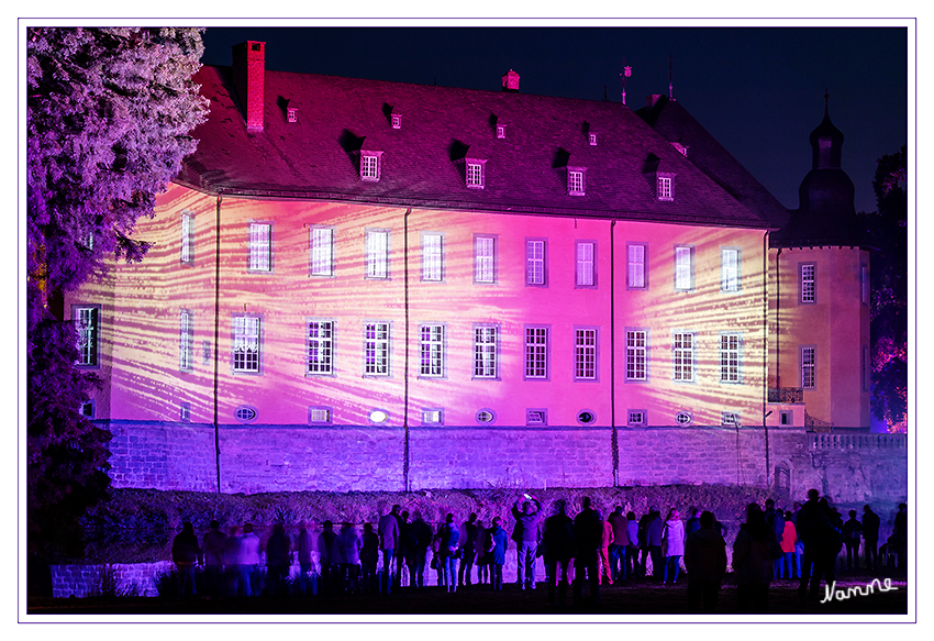 Illumina - Schloß Dyck
Ein Highlight ist wie immer die Illumination auf der Schlossfassade. 2014 treten Schlossarchitektur und Parkarchitektur dabei in direkten Dialog. Mit speziellen 3D Grafiken werden Bilder, die Gemälden gleichen, auf die Fassade projiziert und es entsteht eine märchenhafte, visuell berührende Atmosphäre. 
laut lifepr.de
Schlüsselwörter: Illumina Schloß Dyck Baumzauber 2014