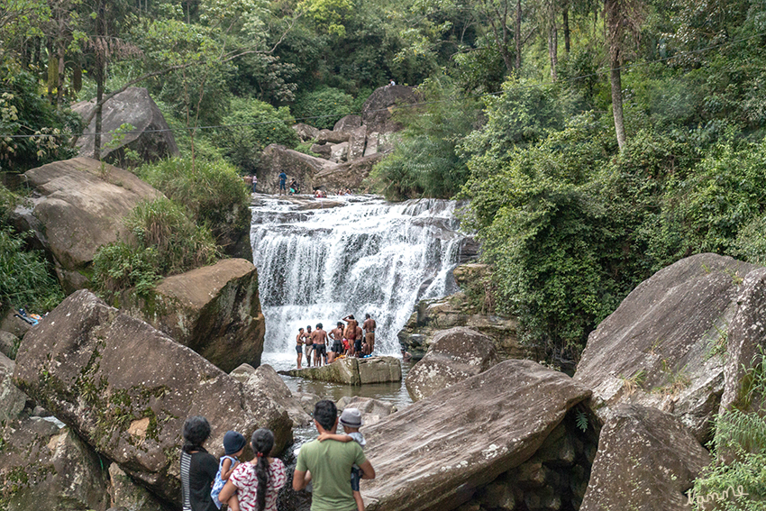 In den Bergen
Die Region des bekannten Ceylon Tees. Ein abwechslungsreiches Kontrastprogramm mit Teeplantagen, Wasserfällen, Flüssen, dichtem Dschungel, Graslandschaften und einer bunten Tierwelt.
Schlüsselwörter: Sri Lanka,   Berge,    Wasserfall