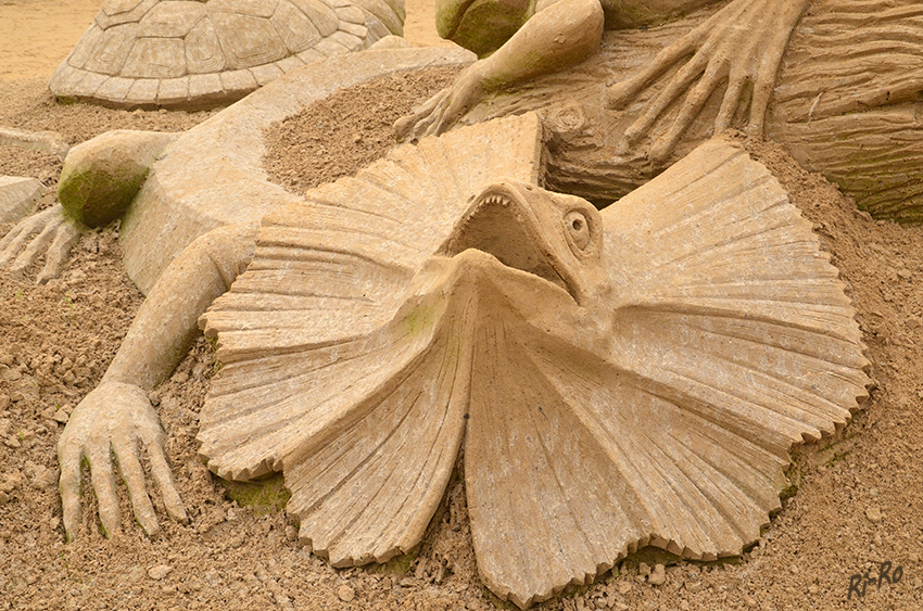 Sandskulpturen - Kragenechse
Schlüsselwörter: Sandskulpturen
