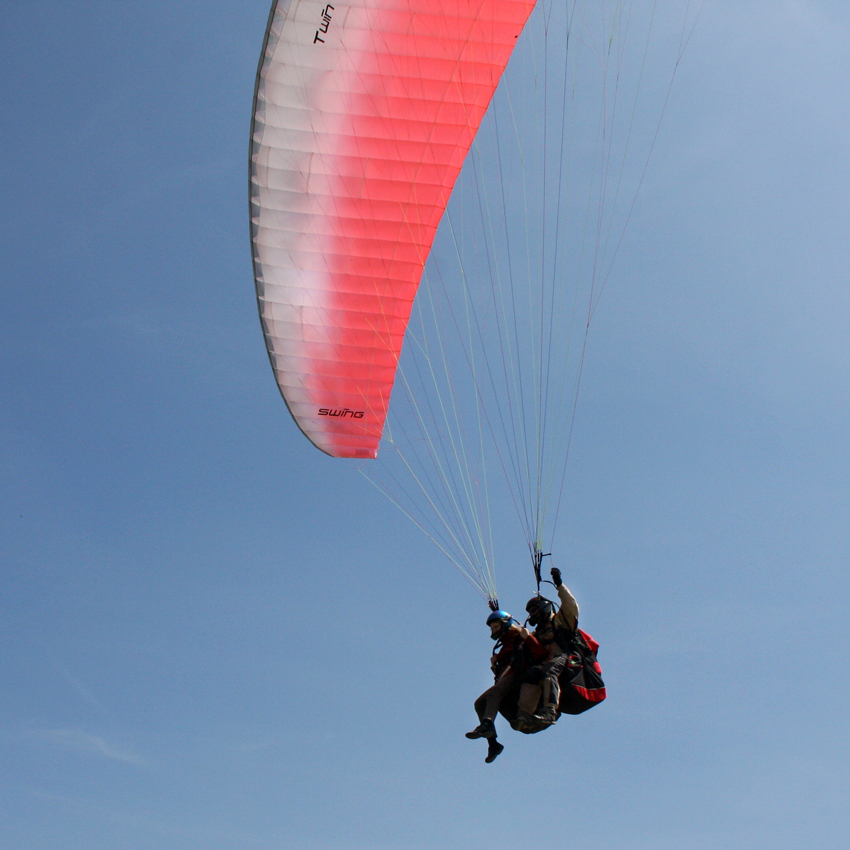 In der Luft
sieht alles viel kleiner aus
Schlüsselwörter: Tandemfliegen