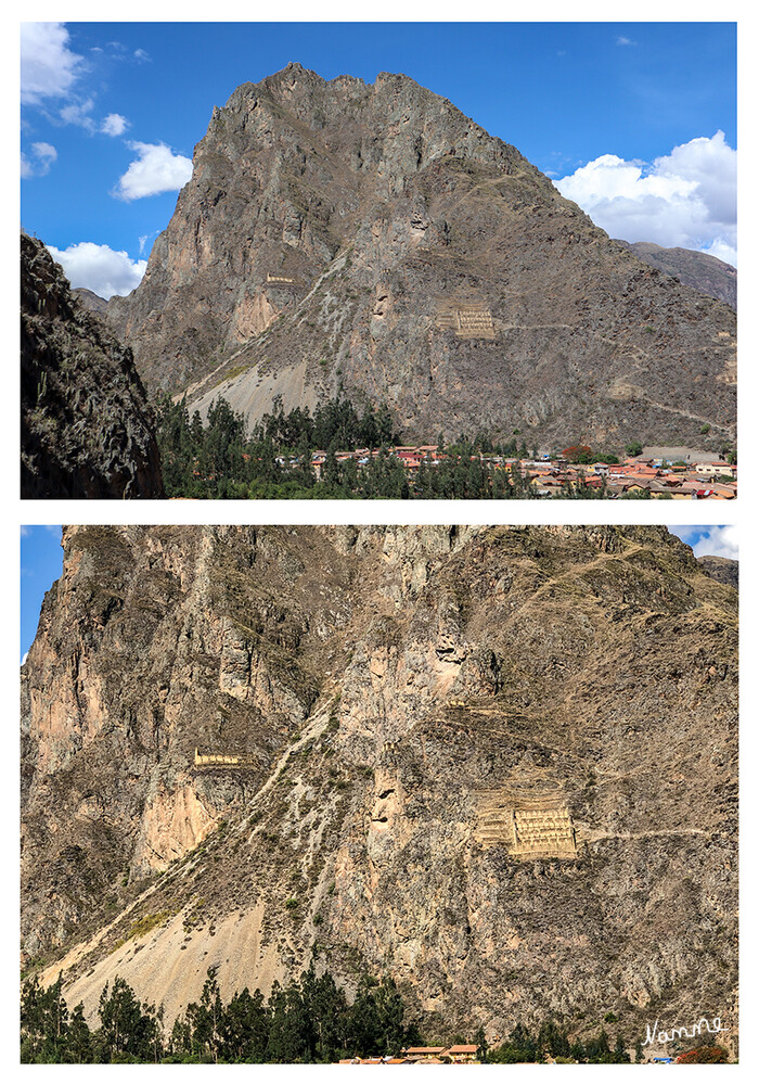 1 Peru Heiliges Tal Ollantaytambo
Auf dem Hügel gegenüber der Inka-Ruinen von Ollantaytambo liegen zahlreiche alte Warenhäuser aus der Inka-Zeit. Hier lagerten die Getreidevorräte, wo sie aufgrund der klimatischen Bedingungen trockener und geschützt waren als weiter unten im Tal. laut peru-spezialisten
Schlüsselwörter: Peru
