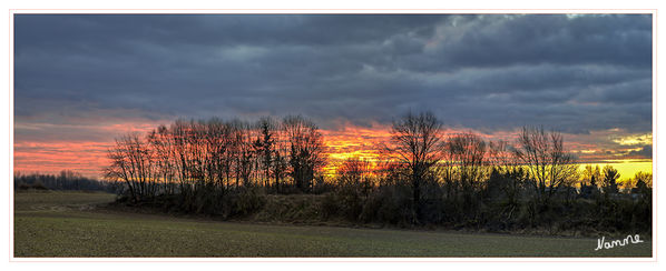 Morgens
Endlich war mal wieder etwas von der Sonne zu sehen. 
Ab mittags war es wieder am regnen.
Schlüsselwörter: Sonnenaufgang auf dem Feld Naturfarben