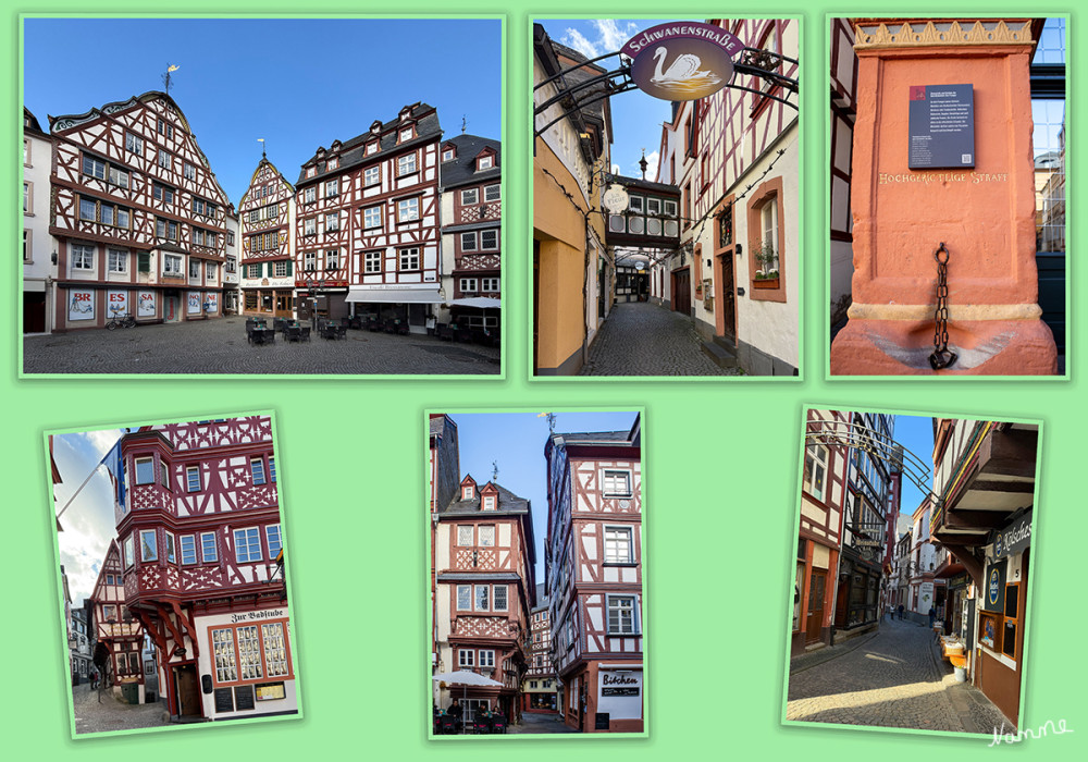 Moseltour - Bernkastel Kues Altstadt
Highlight ist der mittel­alterliche Marktplatz mit seiner 400-jährigen Geschichte – ein Fachwerkhaus schöner als das andere. Ob Renaissance-Rathaus, Spitzhäuschen, das Heinz`sche Haus, der St. Michaels-Brunnen – der Marktplatz strahlt in vollem Glanze. Das wohl am meisten fotografierte und auch älteste Fachwerkhaus in Bernkastel ist das Spitzhäuschen. Es wurde 1416 erbaut, schon damals so hoch und krumm, wie es heute noch steht - damals musste man Steuer auf bebaute Fläche zahlen. Heute beherbergt das Spitzhäuschen eine Weinstube lt. mosel-inside
Schlüsselwörter: Rheinland-Pfalz; 2026