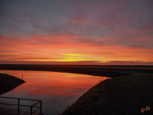 1 - Januar
Sonnenuntergang am Leybuchtpolder zwischen Greestsiel u. Norden
Schlüsselwörter: Sonnenuntergang