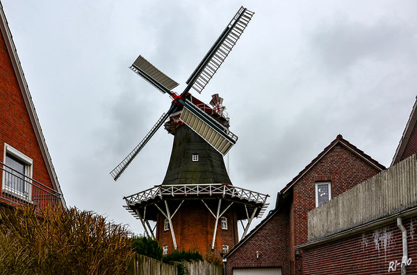 Mühle in Norden
als Getreidemühle erbaut. In den Sommermonaten herrscht voller Mühlenbetrieb.
Schlüsselwörter: Nordsee,