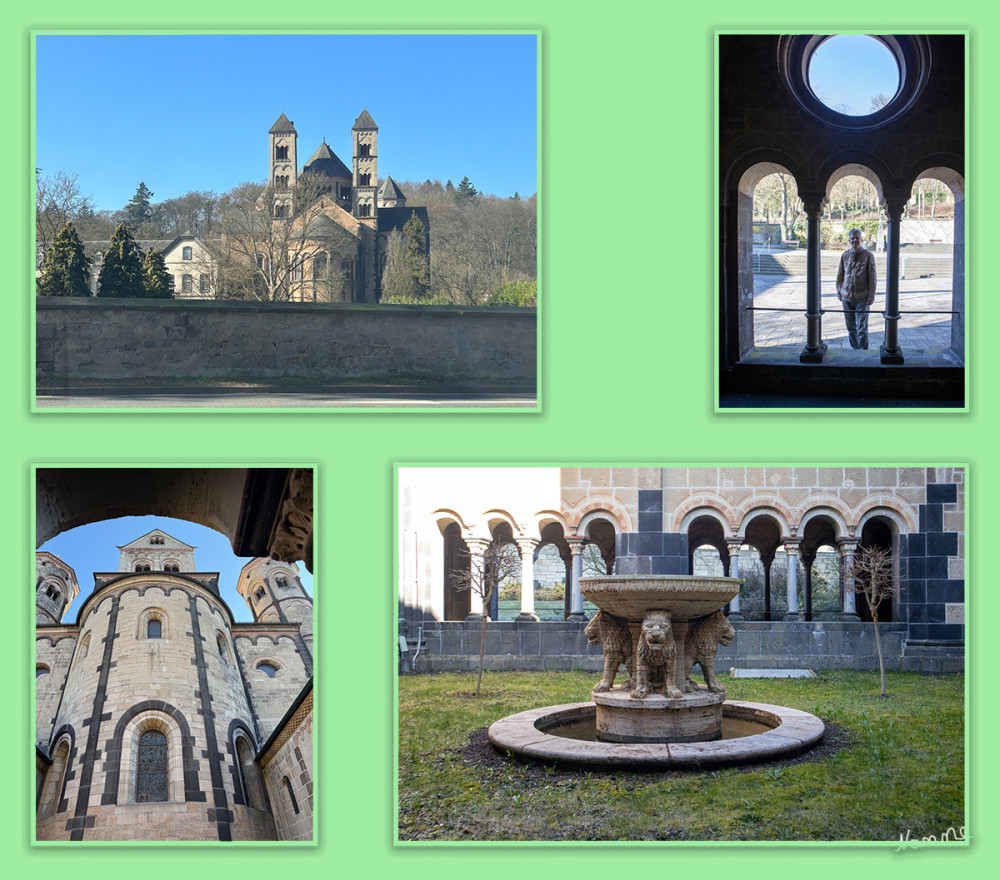 Moseltour - Maria Laach Kloster
Die hochmittelalterliche Klosteranlage ist an der Südwestseite des Laacher Sees gelegen, vier Kilometer nördlich von Mendig in der Eifel, und gehört zur Ortsgemeinde Glees. Sie wurde als Abbatia ad Lacum, lateinisch für „Abtei am See“, später auch Abbatia Lacensis „die zum See/Laach gehörende Abtei“ zwischen 1093 und 1216 als Stiftung Heinrichs II. von Laach und seiner Frau Adelheid erbaut. lt. Wikipedia
Schlüsselwörter: Rheinland-Pfalz; 2026