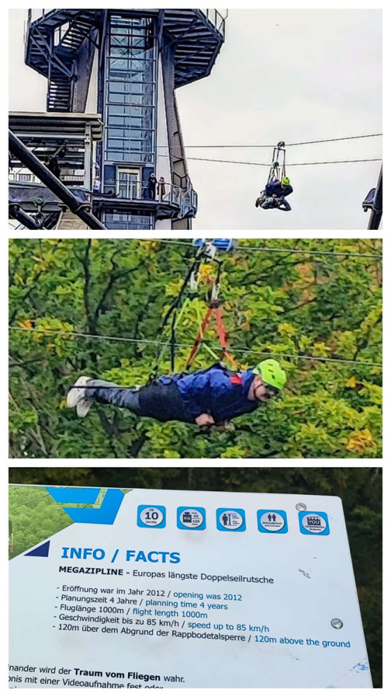 Zipline
Mit der Megazipline geht es mit bis 85 km/h schnell zur anderen Stauseite.
Schlüsselwörter: 2025